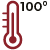 Termometro marcando los 100º de temperatura
